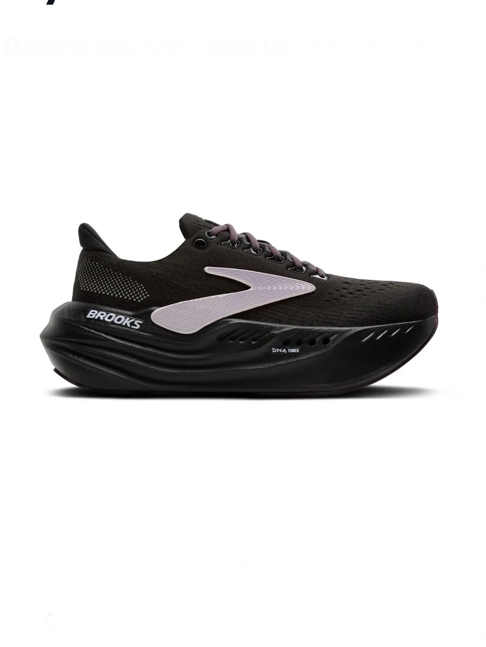Brooks Glycerin Max Women’s Black Running Shoe with Light Pink Logo
